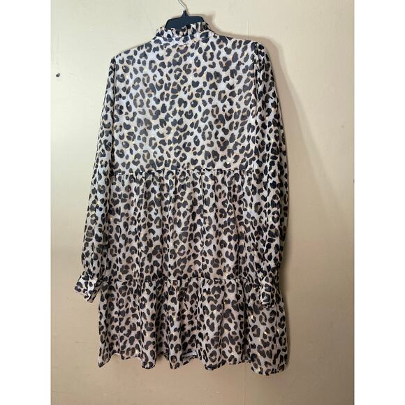 Karlie Dress Animal Print‎ elastic waist Mini Size Large - Picture 3 of 11